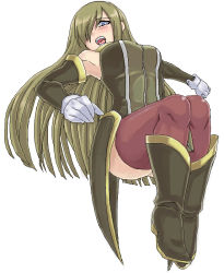 Rule 34 | 00s, 1girl, boots, breasts, hair over one eye, jaggy lines, knee boots, large breasts, minarai, oekaki, solo, tales of (series), tales of the abyss, tear grants, thighhighs