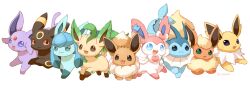 Rule 34 | :3, absurdres, animal focus, black eyes, blue eyes, brown eyes, creatures (company), eevee, espeon, evolutionary line, flareon, fluffy, forehead jewel, game freak, gen 1 pokemon, gen 2 pokemon, gen 4 pokemon, gen 6 pokemon, glaceon, green eyes, highres, jolteon, leafeon, mimix, nintendo, no humans, open mouth, pawpads, pokemon, purple eyes, red eyes, simple background, smug, sylveon, umbreon, vaporeon, white background