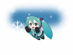 Rule 34 | 1girl, all fours, animal, animated, animated gif, aqua eyes, aqua hair, chibi, detached sleeves, dog, hatsune miku, headphones, laughing, lowres, mameshiba (pixiv 59310), running, snow, solo, tattoo, thighhighs, twintails, vocaloid