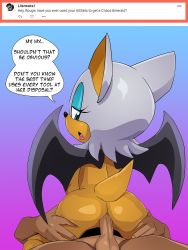 Rule 34 | 1boy, 1girl, 2020, ass, blue background, furry, furry with non-furry, gradient background, highres, interspecies, nearphotison, nipples, nude, penis, purple background, rouge the bat, sex, simple background, sonic (series), tagme