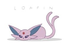 Rule 34 | cat loaf, cheefurra, creatures (company), dated, espeon, forehead jewel, forked tail, game freak, gen 2 pokemon, nintendo, no humans, pokemon, pokemon (creature), purple eyes, signature, simple background, solo, tail, white background