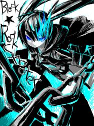 Rule 34 | 10s, 1girl, bad id, bad pixiv id, black&acirc;&tilde;&hellip;rock shooter, black rock shooter, black rock shooter (character), blue eyes, chain, hatsune miku, shion-san, shionty, solo, twintails, vocaloid