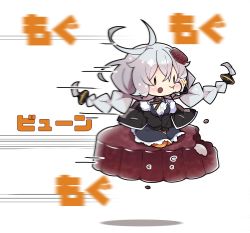 Rule 34 | 1girl, :t, absurdres, antenna hair, between legs, black dress, black jacket, braid, breasts, brown eyes, chibi, closed mouth, collared shirt, commentary request, dress, eating, grey hair, hair between eyes, hand between legs, highres, jacket, kizuna akari, large breasts, long hair, long sleeves, milkpanda, mini person, minigirl, motion blur, open clothes, open jacket, orange pantyhose, pantyhose, puffy long sleeves, puffy sleeves, seiza, shadow, shirt, simple background, sitting, solid oval eyes, solo, speed lines, translation request, twin braids, twintails, very long hair, voiceroid, white background, white shirt