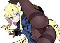 Rule 34 | 1girl, ass, black pantyhose, blush, breasts, buttons, double-breasted, fate/grand order, fate (series), gloves, grin, hat, long hair, looking at viewer, lord el-melloi ii case files, panties, panties under pantyhose, pantyhose, reines el-melloi archisorte, shimejinameko, skirt, small breasts, smile, solo, spread legs, tail, thighband pantyhose, underwear