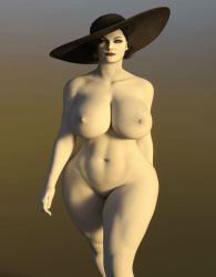 Rule 34 | 3d, alcina dimitrescu, animated, animated gif, artist request, breasts, huge breasts, nipples, nude, resident evil, resident evil village, walking