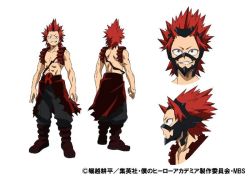 Rule 34 | 1boy, abs, boku no hero academia, boots, full body, kirishima eijirou, looking at viewer, male focus, muscular, pants, pectorals, red eyes, red hair, topless male, shoes, short hair, simple background, smile, solo, spiked hair, standing, teeth, white background