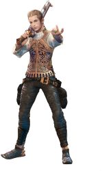 Rule 34 | 00s, 1boy, balflear, belt, blonde hair, bracelet, earrings, final fantasy, final fantasy xii, full body, gun, highres, ivalice alliance, jewelry, leather, leather pants, male focus, official art, pants, ring, simple background, solo, standing, transparent background, vest, weapon, white background