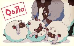 Rule 34 | :d, closed eyes, commentary request, creatures (company), dubwool, evolutionary line, game freak, gen 8 pokemon, licking, nintendo, open mouth, pokemon, pokemon (creature), sheep, simple background, smile, tongue, tongue out, tsuda (tsudapm), white background, wooloo, |d