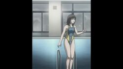 Rule 34 | 1girl, amagi konoha, animated, asphyxiation, ass, breasts, brown eyes, brown hair, competition swimsuit, drowning, highres, holding breath, long hair, medium breasts, one-piece swimsuit, partially submerged, sound, swimsuit, tagme, underwater, video, water, zetman