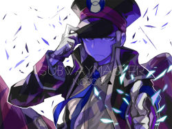 10s 1boy creatures_(company) game_freak gloves hat ingo_(pokemon) male_focus necktie nintendo nod6125 peaked_cap pokemon pokemon_bw purple_eyes silver_hair solo uniform white_gloves