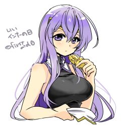 Rule 34 | 1girl, bare shoulders, breasts, circlet, dress, fire emblem, fire emblem: genealogy of the holy war, holding, julia (fire emblem), large breasts, long hair, nintendo, purple eyes, purple hair, simple background, solo, yukia (firstaid0)