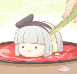 Rule 34 | cherry blossoms, commentary request, food, foodification, ibaraki natou, konpaku youmu, objectification, petals, solid circle eyes, touhou