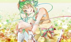 Rule 34 | bad id, bad pixiv id, bow, goggles, green hair, gumi, headset, nou (nounknown), one eye closed, solo, star (symbol), vocaloid, wink
