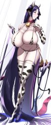 Rule 34 | 1girl, absurdres, adjusting clothes, animal ears, animal print, armpits, ass, bare shoulders, bikini, black hair, breast press, breasts squeezed together, breasts, choker, cleavage, collar, cow ears, cow girl, cow horns, cow print, curvy, detached sleeves, ear piercing, earrings, fate/grand order, fate (series), gloves, high heels, highres, horns, huge ass, huge breasts, jewelry, leaning forward, long hair, looking at viewer, mature female, minamoto no raikou (fate), piercing, presenting, seductive smile, shiroshisu, smile, solo, standing, swimsuit, thick thighs, thighhighs, thighs