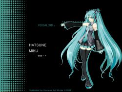 Rule 34 | detached sleeves, hatsune miku, highres, illusionk, long hair, nail polish, necktie, solo, thighhighs, twintails, very long hair, vocaloid, wallpaper