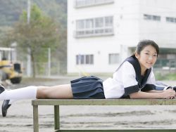 Rule 34 | 1girl, anna oonishi, anna oonishi 12 years, asian, black hair, building, female focus, highres, park, photo (medium), school uniform, solo, tractor