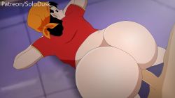 Rule 34 | 1boy, 1girl, aged up, animated, anus, ass, ass shake, bottomless, cum, cum in mouth, doggystyle, dragon ball, dragon ball gt, fellatio, from behind, highres, huge ass, nipples, oral, out of frame, pan (dragon ball), penis, pussy, riding, sex, sex from behind, solodusk57, swallowing, teasing, video