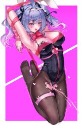 Rule 34 | 1girl, absurdres, ace (playing card), ace of hearts, ahoge, animal ears, aqua hair, armpits, arms behind back, black leotard, black pantyhose, black ribbon, blue eyes, blush, bound, bound arms, bow, bowtie, breasts, bright pupils, card, cleavage, commentary request, covered navel, cutout above navel, detached collar, fake animal ears, feet, female ejaculation, hair ornament, hair ribbon, hairband, harin 05, hatsune miku, heart, heart-shaped pupils, highleg, highleg leotard, highres, large breasts, leotard, long hair, pantyhose, pink background, pink nails, playboy bunny, playing card, pole, pussy juice, rabbit ears, rabbit hole (vocaloid), red bow, red bowtie, ribbon, saliva, solo, stripper pole, symbol-shaped pupils, teardrop facial mark, tearing up, thigh strap, thighs, toes, tongue, tongue out, torn clothes, torn pantyhose, twitching, vocaloid, white hairband, x hair ornament