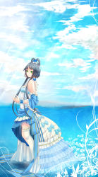 Rule 34 | cloud, dress, highres, luo tianyi, sarie (zyy842434511), short hair with long locks, solo, sunlight, vocaloid