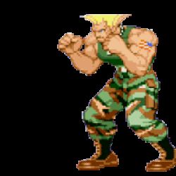 Rule 34 | blonde hair, camouflage, camouflage pants, dog tags, guile, lowres, pants, punch, street fighter