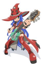 Rule 34 | blue hair, cosplay, electric guitar, green eyes, guilty gear, guitar, highres, i-no, i-no (cosplay), instrument, izumi konata, lucky star, not call, red footwear