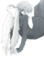 Rule 34 | 1boy, angel wings, duplicate, half-closed eyes, highres, kanae (nijisanji), long arms, maki keigo, nijisanji, pixel-perfect duplicate, skinny, virtual youtuber, wings