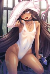 Rule 34 | 00s, 1girl, ;d, aoi nagisa (metalder), armpits, breasts, brown hair, cameltoe, choker, cleft of venus, collarbone, covered erect nipples, covered navel, female focus, high heels, highleg, highleg swimsuit, highres, long hair, looking at viewer, mizuki yukikaze, nipples, one-piece swimsuit, one eye closed, open mouth, purple eyes, see-through, shoes, unworn shoes, small breasts, smile, solo, swimsuit, taimanin (series), taimanin asagi, taimanin yukikaze, taimanin yukikaze 2, tan, tanline, teeth, undressing, very long hair, white one-piece swimsuit