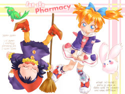 Rule 34 | 2girls, amane (fushigi mahou fun fun pharmacy), black hair, blue eyes, child, fushigi mahou fun fun pharmacy, multiple girls, orange hair, popuri