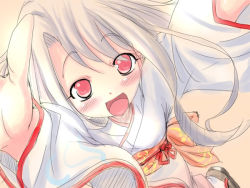 Rule 34 | 00s, albino, fate/stay night, fate (series), illyasviel von einzbern, japanese clothes, open mouth, red eyes, shiranagi, solo, white hair