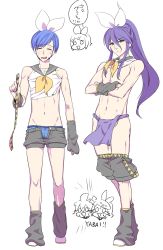 Rule 34 | &gt;:&lt;, 2boys, :&lt;, abs, aqua eyes, bare shoulders, belt, blue briefs, blue hair, blue male underwear, bow, briefs, closed eyes, closed mouth, cosplay, crossed arms, detached sleeves, ecchuu fundoshi, embarrassed, fundoshi, hair bow, hair ornament, hairclip, headphones, headset, highres, japanese clothes, kagamine len, kagamine rin, kagamine rin (cosplay), kaito (vocaloid), kamui gakupo, leg warmers, long hair, male focus, male underwear, midriff, multiple boys, navel, open mouth, ponytail, purple hair, sailor collar, serious, shorts, sweatdrop, tamara, toned, toned male, torn clothes, treble clef, underwear, unzipped, v-shaped eyebrows, vocaloid, white male underwear