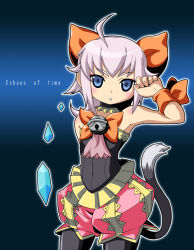Rule 34 | 1girl, bell, blue eyes, cat tail, crystal, final fantasy, final fantasy crystal chronicles, final fantasy crystal chronicles: echoes of time, kurono, pink hair, sherlotta, solo, tail