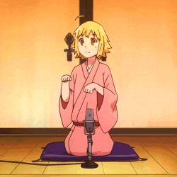 Rule 34 | animated, animated gif, blonde hair, haroukitei kigurumi, joshiraku, lowres