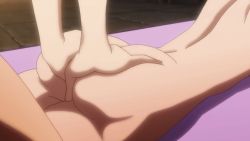 Rule 34 | 10s, 2girls, animated, animated gif, ass, ass focus, ass grab, back, completely nude, grabbing another&#039;s ass, grisaia (series), grisaia no rakuen, huge ass, kazami kazuki, legs, lying, massage, multiple girls, nude, on stomach, spine, suou amane, third-party edit, towel, yuri