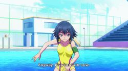 Rule 34 | 10s, 2girls, animated, animated gif, ass, blue hair, competition swimsuit, hip attack, keijo!!!!!!!!, lowres, miyata sayaka, multiple girls, one-piece swimsuit, rokudo rin, swimsuit, water, white hair