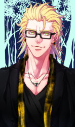 Rule 34 | 10s, 1boy, :3, bespectacled, blonde hair, earrings, glasses, green eyes, jewelry, kuroguro, male focus, necklace, ryan goldsmith, solo, tiger &amp; bunny