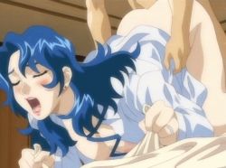 Rule 34 | 1boy, 1girl, animated, animated gif, ass, blue hair, breasts, closed eyes, kitazawa yukie, open mouth, sex, tagme, unbuttoned, unbuttoned shirt