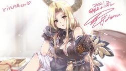 Rule 34 | 1girl, angel, bare arms, black dress, blonde hair, box, box of chocolates, breasts, chocolate, dated, dress, gloves, halo, iseria queen, jewelry, kuroi mimei, long hair, looking at viewer, signature, sleeveless, solo, star ocean, star ocean the second story, wings