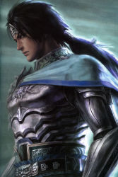 Rule 34 | 1boy, absurdres, armor, cape, gradient background, highres, male focus, realistic, scan, shin sangoku musou, solo, zhao yun