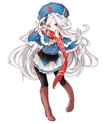 Rule 34 | 1girl, boots, capelet, closed mouth, fur hat, fur trim, girls&#039; frontline, gun, handgun, hands up, hat, holding, holding gun, holding weapon, long hair, makarov (girls&#039; frontline), makarov pm, pocket pistol, red eyes, red star, scarf, solo, standing, star (symbol), ushanka, weapon, white hair