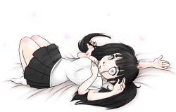 Rule 34 | black hair, extra arms, lying, monoko, multiple hands, no shoes, twintails, yume nikki
