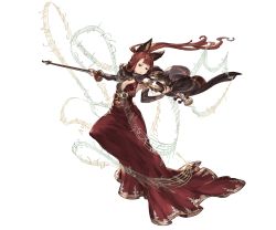 Rule 34 | 10s, 1girl, animal ears, bare back, bare shoulders, belt, black eyes, bracelet, breasts, cleavage, cloak, detached sleeves, dress, erune, full body, granblue fantasy, high heels, high ponytail, holding, holding instrument, holding violin, hood, hood down, hooded cloak, instrument, jewelry, long hair, long sleeves, minaba hideo, mole, mole under eye, music, musical note, no bra, official art, playing instrument, red dress, red hair, selfira, selfira (granblue fantasy), small breasts, solo, staff (music), transparent background, violin