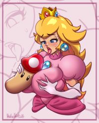 Rule 34 | 1girl, artist name, blonde hair, blue eyes, blush, grabbing another&#039;s breast, breasts, crown, deep skin, dress, earrings, elbow gloves, gloves, grabbing, half-closed eyes, highres, jewelry, large breasts, lips, long hair, mario (series), mrkashkiet, mushroom, naughty face, nintendo, open mouth, pink dress, pink hair, princess peach, puffy short sleeves, puffy sleeves, sexually suggestive, short sleeves, solo, sweat, teeth, tongue, tongue out, upper body, upper teeth only, white gloves, zoom layer