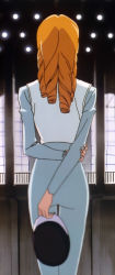 Rule 34 | 1990s (style), 1girl, arisugawa juri, from behind, highres, orange hair, retro artstyle, shoujo kakumei utena, solo