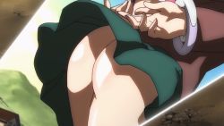 Rule 34 | 1girl, ass, ass focus, bent over, cuffs, green skirt, handcuffs, highres, mitsuki sohara, no panties, school uniform, screencap, skirt, sora no otoshimono