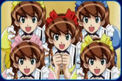 Rule 34 | 00s, 5girls, brown hair, clone, cyberdoll may, hand maid may, looking at viewer, lowres, maid, maid headdress, multiple girls, open mouth, puffy sleeves, screencap, sentai