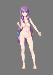 Rule 34 | 1girl, bad id, bad pixiv id, barefoot, breasts, feet, full body, groin, highres, large breasts, long hair, navel, nipples, nude, patchouli knowledge, purple hair, pussy, simple background, sketch, skinny, solo, standing, toes, touhou, uncensored, usfdive, very long hair