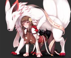 Rule 34 | 1girl, ahegao, all fours, animal ears, ara han, bent over, bestiality, blush, breasts, brown eyes, brown hair, cross-section, cum, cum in pussy, cum on ass, cum pool, cumdrip, doggystyle, ejaculation, elsword, fox, fox ears, fucked silly, grimgrim, hanging breasts, heart, interspecies, large breasts, long hair, nipples, open mouth, penis, sex, sex from behind, tongue, vaginal
