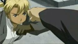 Rule 34 | 00s, animated, animated gif, at gunpoint, gun, gunslinger girl, lowres, screencap, triela, twintails, weapon