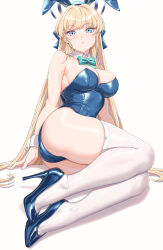 Rule 34 | 1girl, animal ears, ass, bare shoulders, blonde hair, blue archive, blue bow, blue eyes, blue footwear, blue hairband, blue leotard, bow, bowtie, braid, breasts, detached collar, fake animal ears, fangxiang cuoluan, full body, hairband, halo, high heels, highleg, highleg leotard, highres, legs, leotard, long hair, medium breasts, official alternate costume, official alternate hairstyle, patent heels, playboy bunny, pumps, rabbit ears, shoes, solo, stiletto heels, thighhighs, thighs, toki (blue archive), toki (bunny) (blue archive), very long hair, white thighhighs, wrist cuffs
