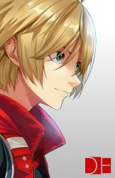 Rule 34 | 1boy, absurdres, ahoge, blonde hair, closed mouth, green eyes, grey background, high collar, highres, huge filesize, male focus, nintendo, red vest, shulk (xenoblade), simple background, solo, upper body, vest, xenoblade chronicles 1, xenoblade chronicles (series), yuuki shin
